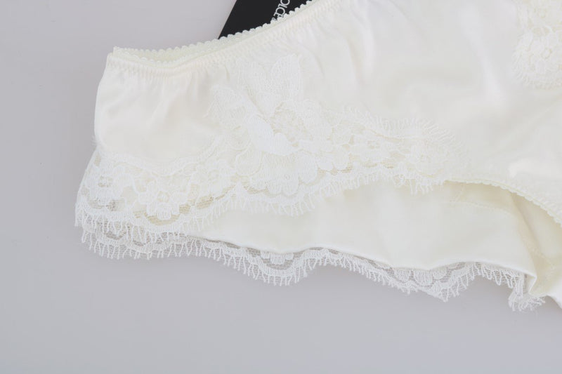 White Silk Lace Underwear Briefs