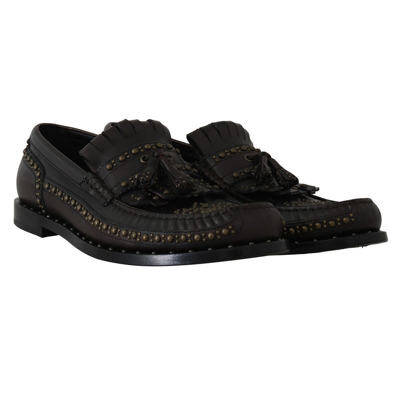 Brown Leather Loafers Moccasins Shoes