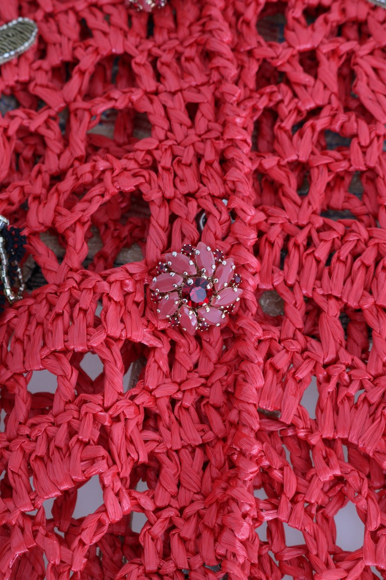 Red Fairy Tale Fur Crystal Cardigan Sweater
