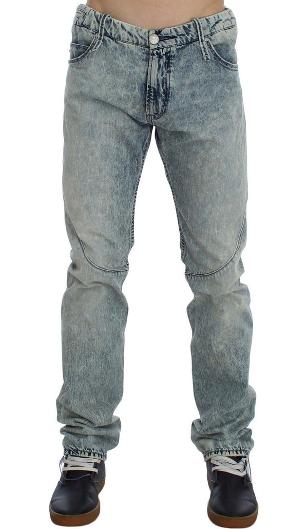 Blue Wash Cotton Denim Slim Fit Jeans