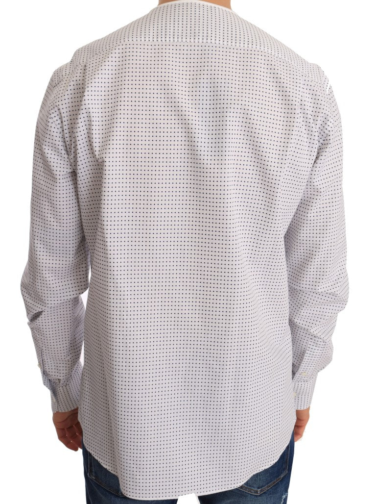 White Blue Polka Cotton Shirt