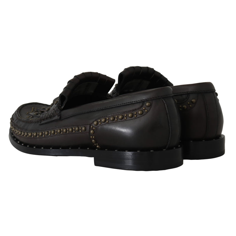 Brown Leather Loafers Moccasins Shoes