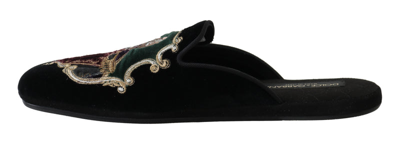 Black Velvet Bengal Cat Knight Slippers