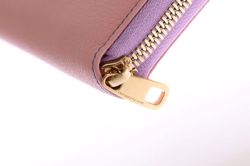 Pink Leather Continental Clutch Wallet