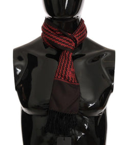 Brown Red Silk Scarf