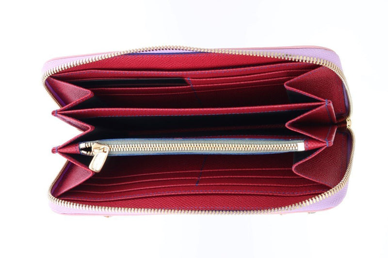 Pink Leather Continental Clutch Wallet