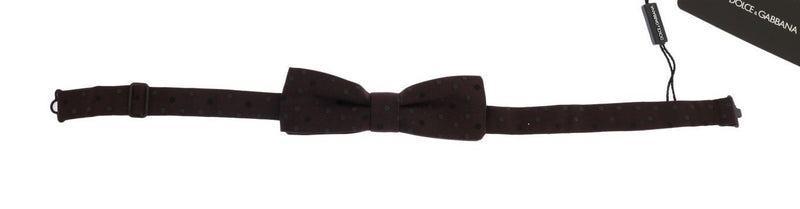 Brown Polka Dot Silk Bowtie