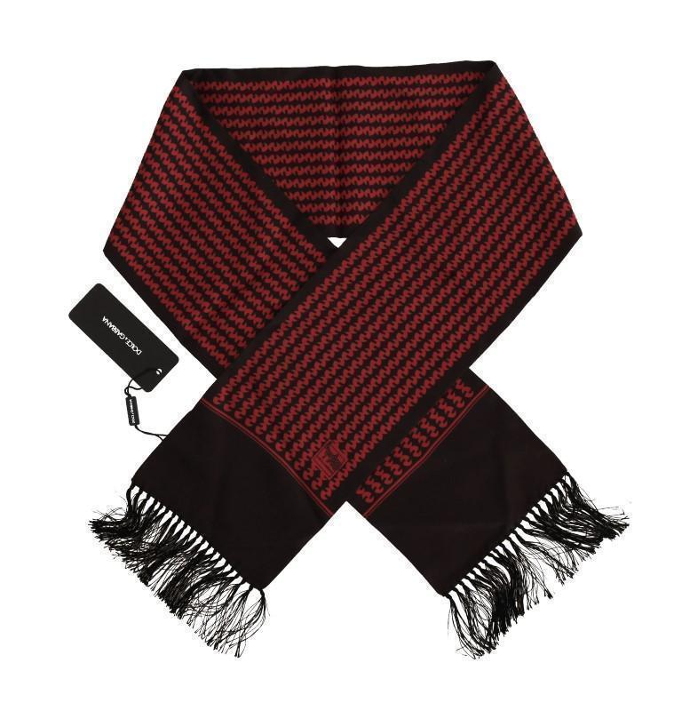 Brown Red Silk Scarf