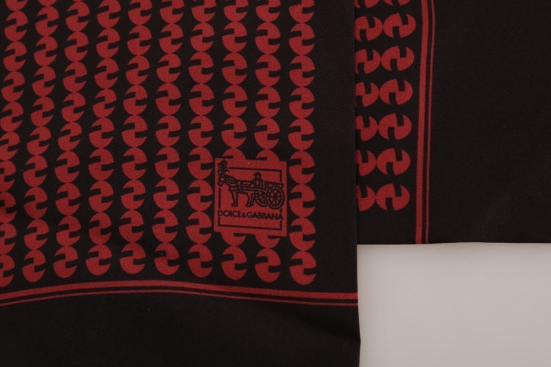 Brown Red Silk Scarf