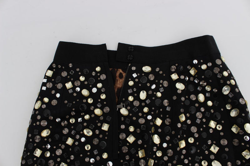 Black Embellished High Waist Pencil Skirt