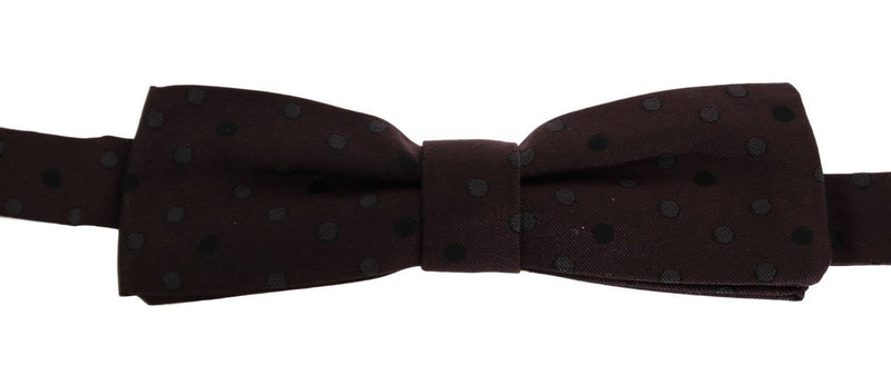 Brown Polka Dot Silk Bowtie