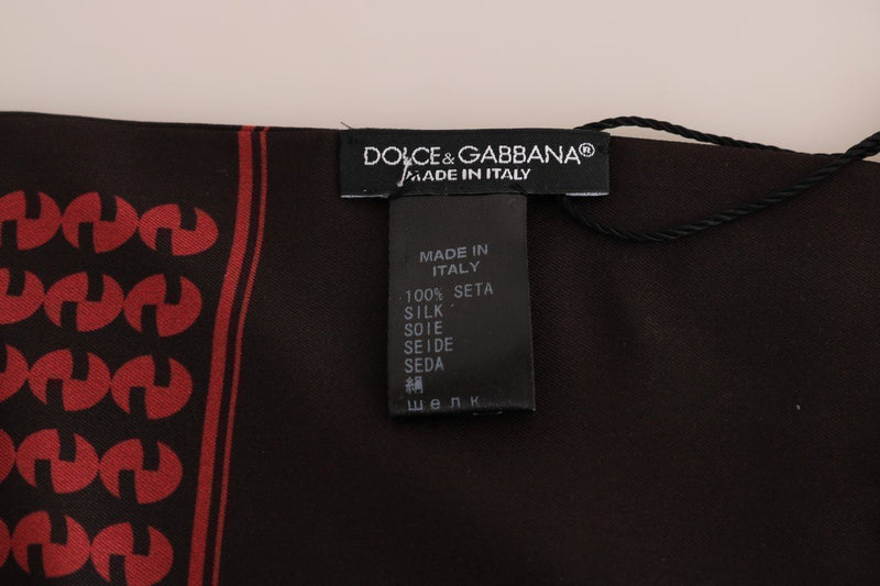 Brown Red Silk Scarf