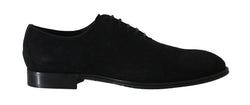 Black Suede Leather Derby Dress Shoes