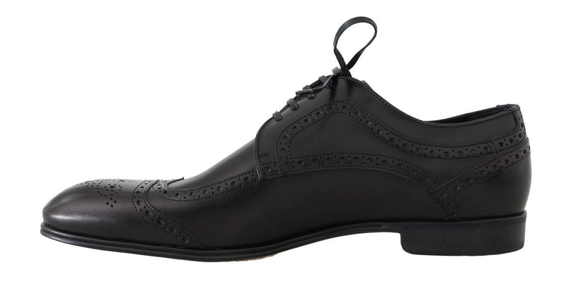 Black Leather Dress Oxford Wingtip Shoes