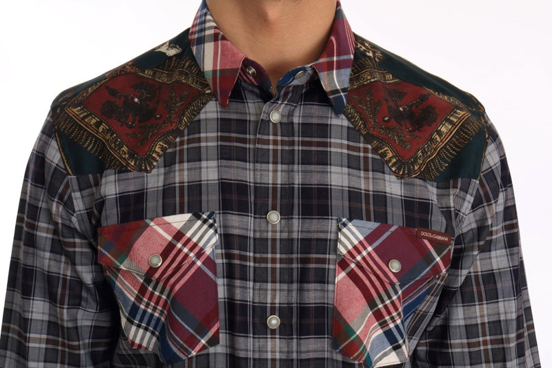 Multicolor Check Cotton Slim Fit Shirt