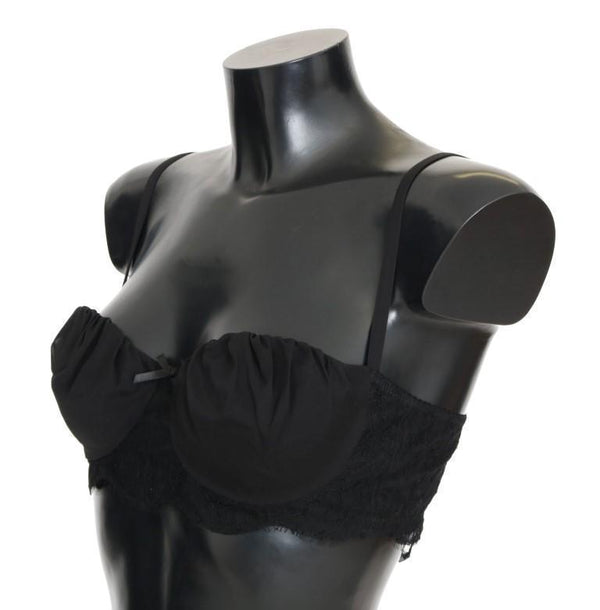 Black Silk Lace Bra Underwear