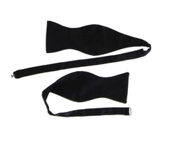Black Solid Silk Bowtie