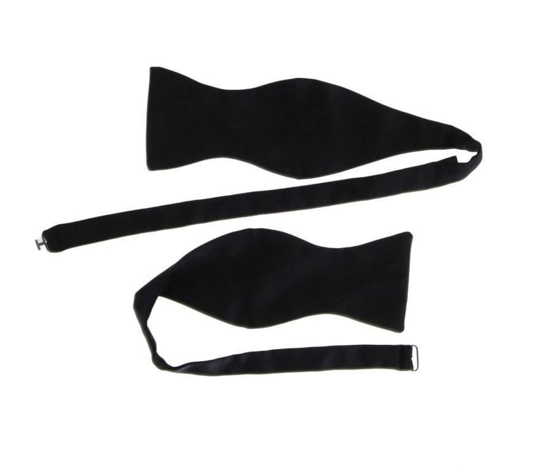 Black Solid Silk Bowtie