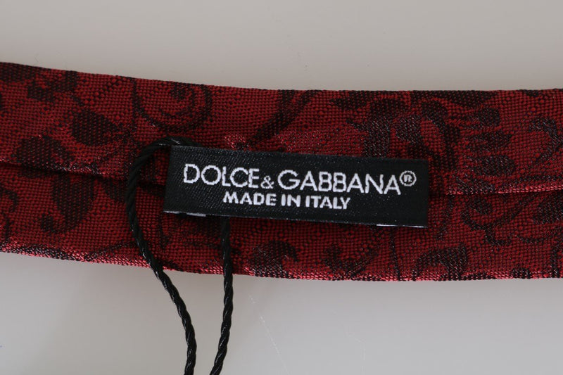 Bordeaux Silk Floral Pattern Tie