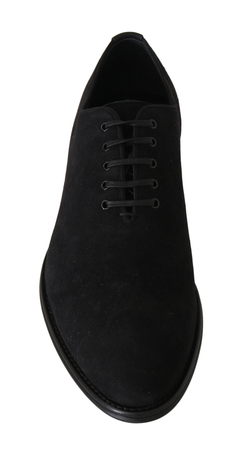 Black Suede Leather Derby Dress Shoes