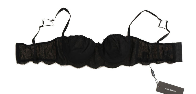 Black Silk Lace Bra Underwear