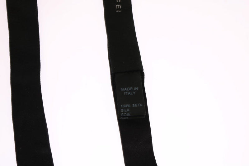 Black Solid Silk Bowtie