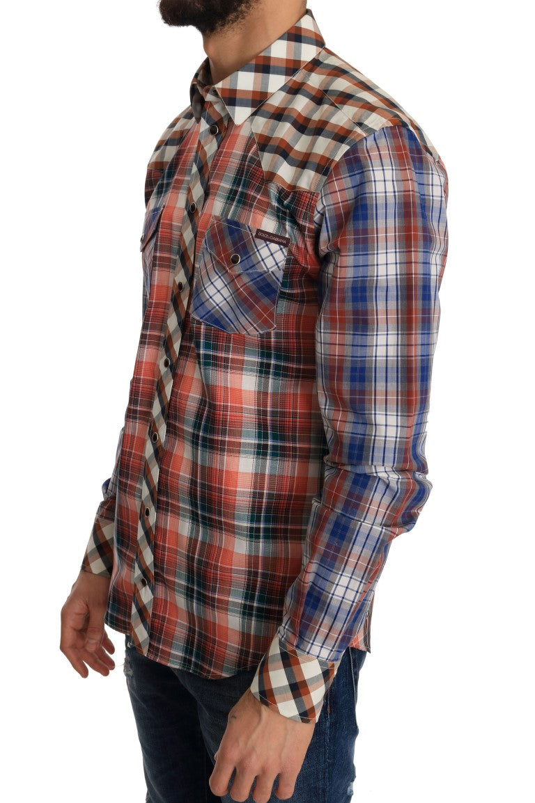 Multicolor Check Cotton Slim Fit Shirt