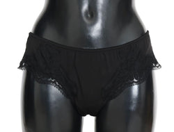 Black Lace Stretch Silk Underwear
