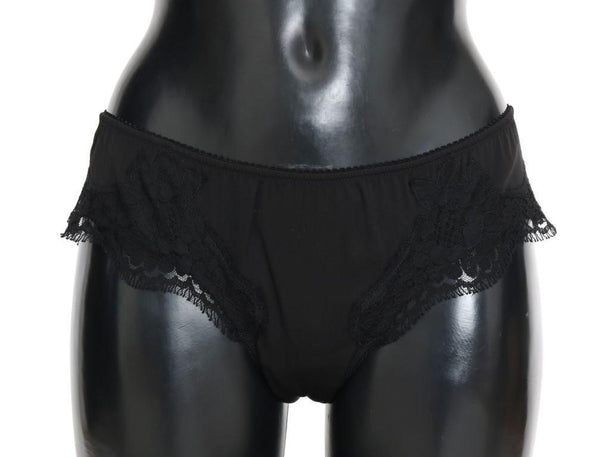 Black Lace Stretch Silk Underwear