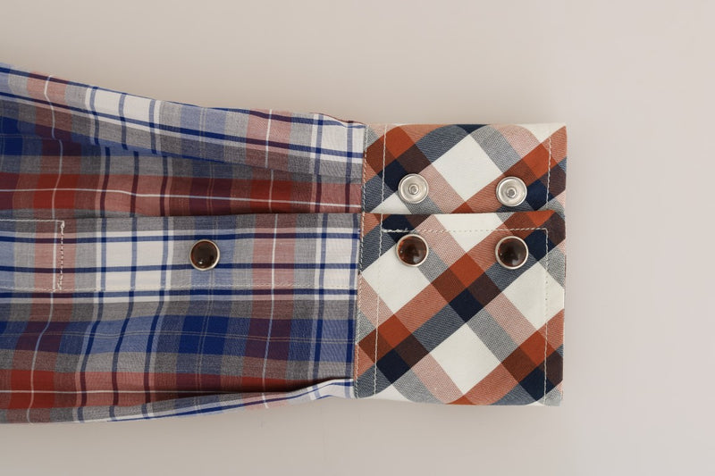 Multicolor Check Cotton Slim Fit Shirt