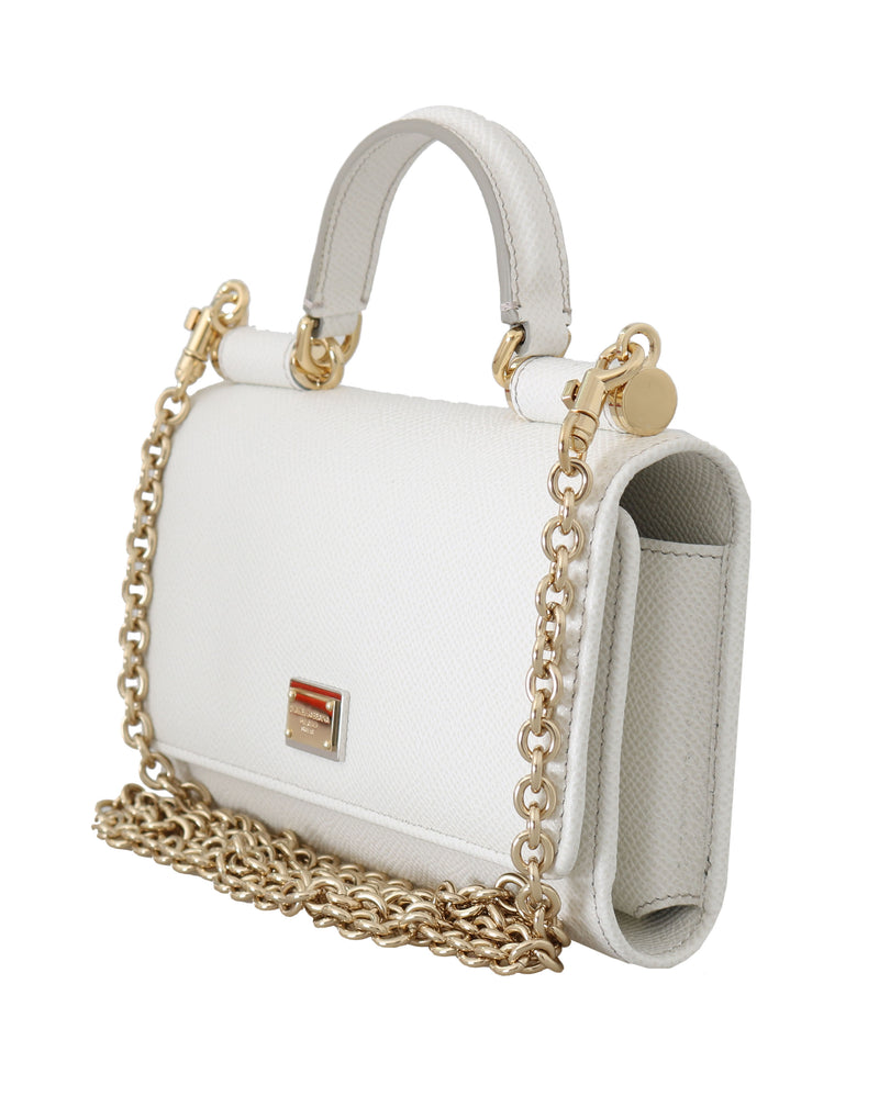 Sicily VON White Leather Hand Shoulder Bag