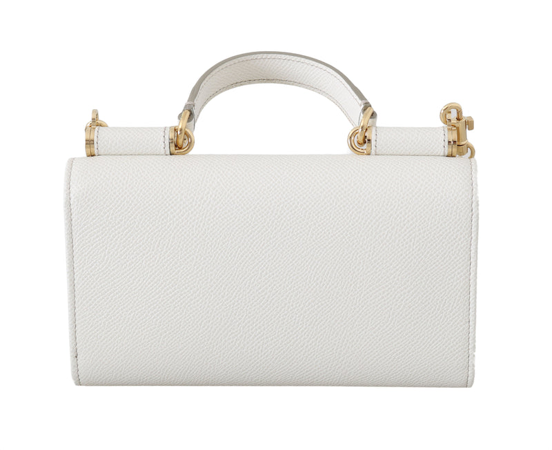 Sicily VON White Leather Hand Shoulder Bag