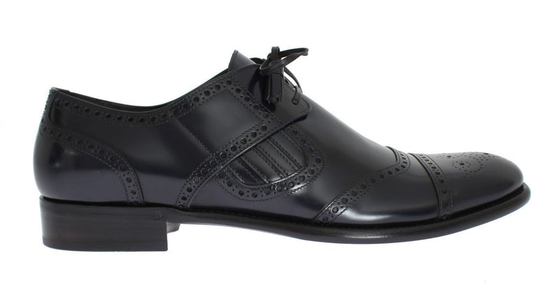 Blue Leather Dress Oxford Wingtip Shoes