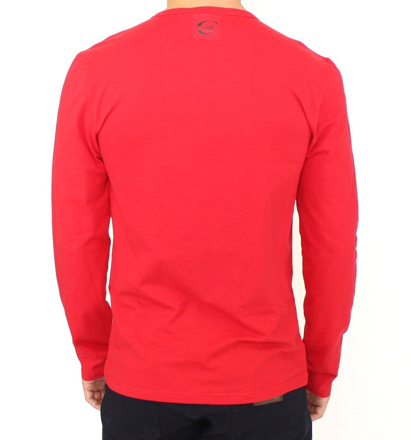 Red stretch pullover sweater