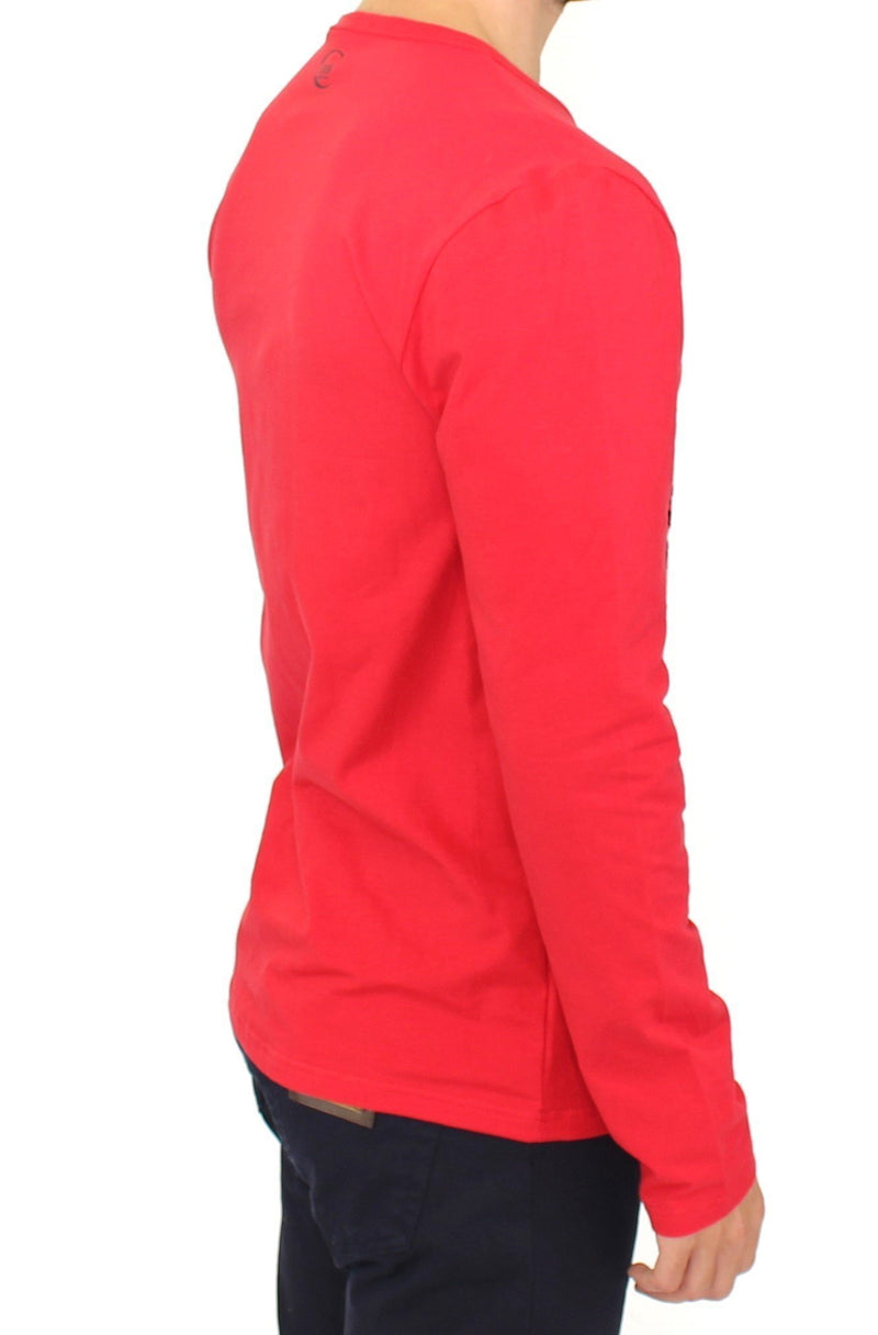 Red stretch pullover sweater