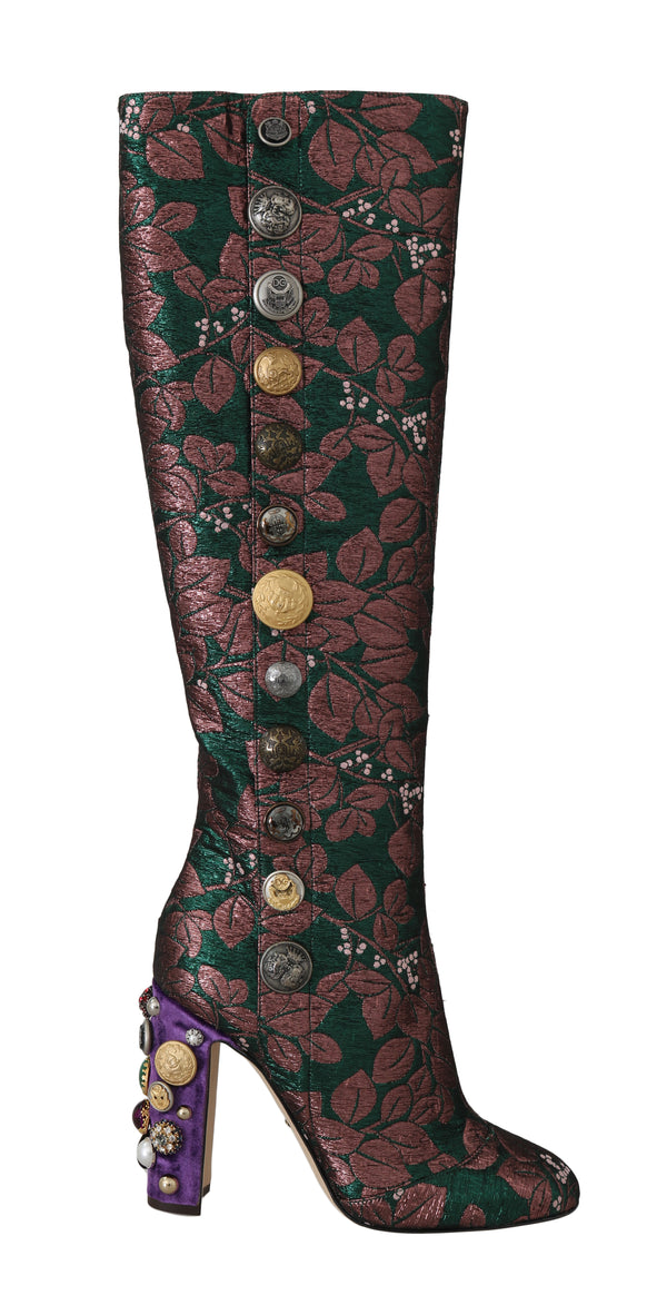 Green Pink Jacquard DG Logo Boots