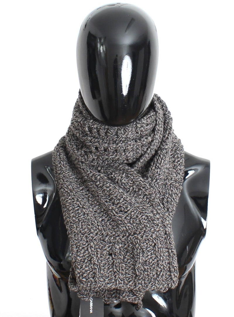 Scarf Men's Gray Knitted Wool Wrap