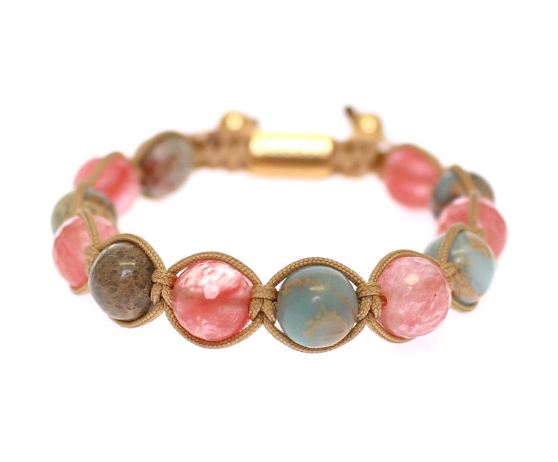 Cherry Quartz Opal 18K Gold 925 Silver Bracelet