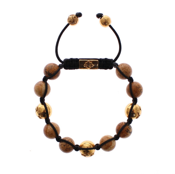 Jasper 18K Gold Plated 925 Silver Logo Bracelet