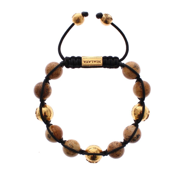 Jasper 18K Gold Plated 925 Silver Logo Bracelet