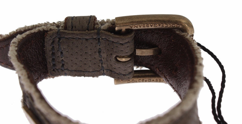 Brown Leather Buckle Strap Bracelet