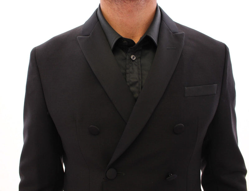 Black Slim Fit Wool Smoking Tuxedo Suit