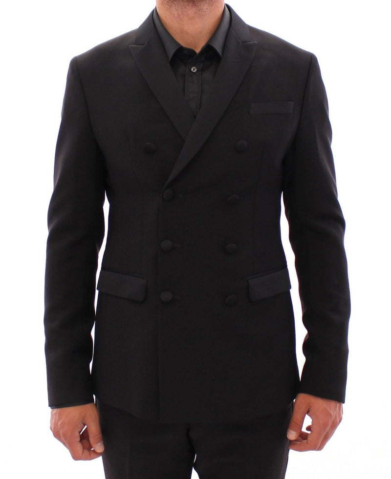 Black Slim Fit Wool Smoking Tuxedo Suit