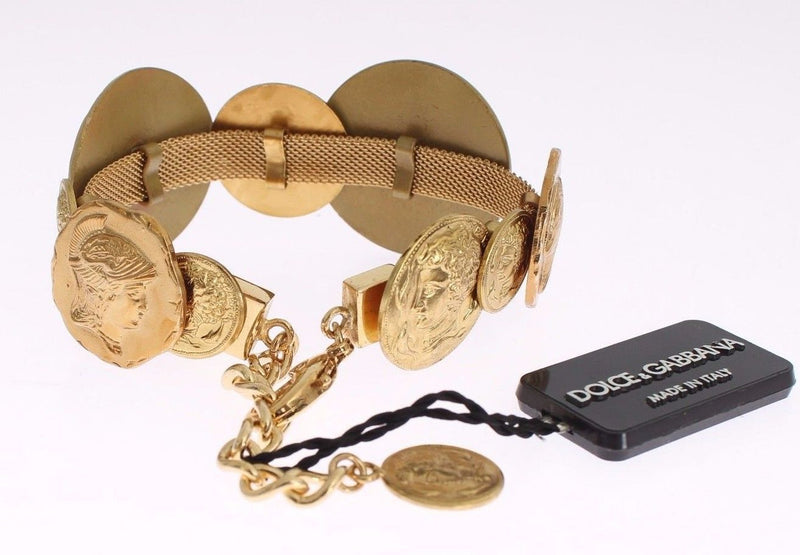 Gold Brass MONETE SICILY Coin Bracelet