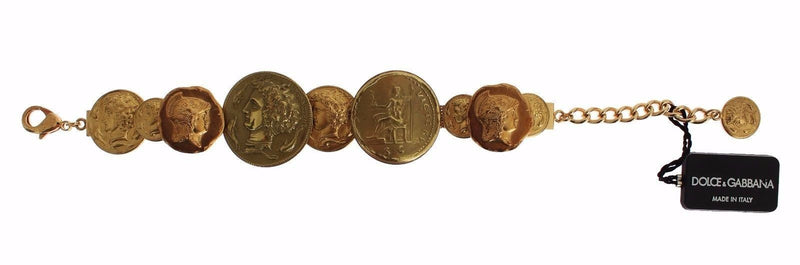 Gold Brass MONETE SICILY Coin Bracelet