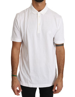 White Cotton Crown Logo Polo Shirt