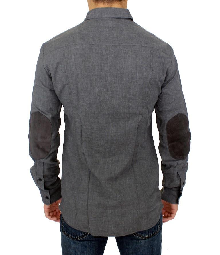 Gray cotton slim fit shirt