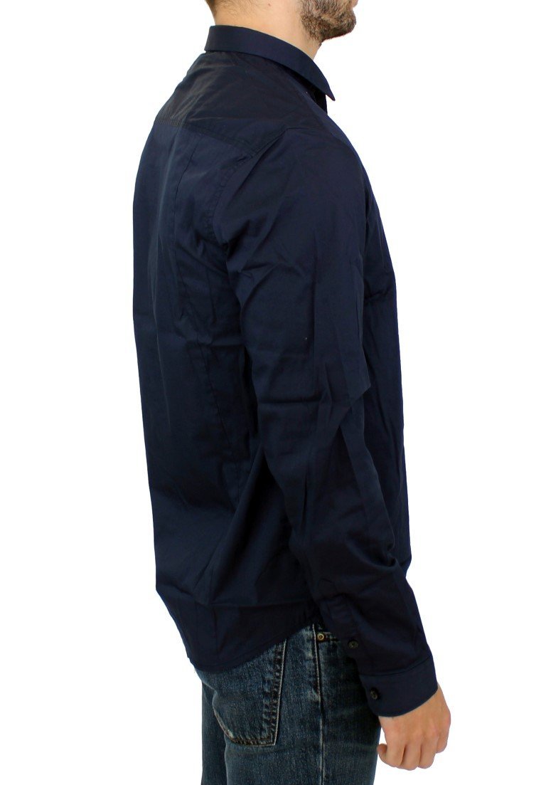 Blue cotton stretch shirt