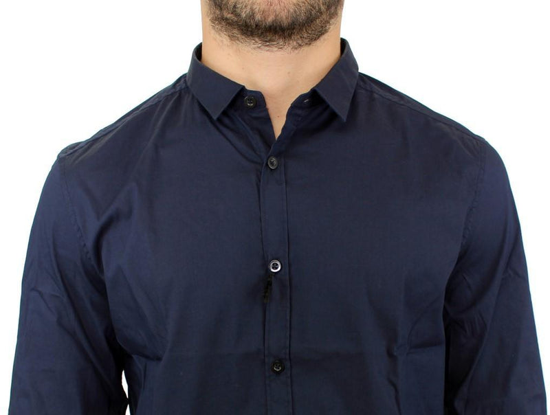 Blue cotton stretch shirt