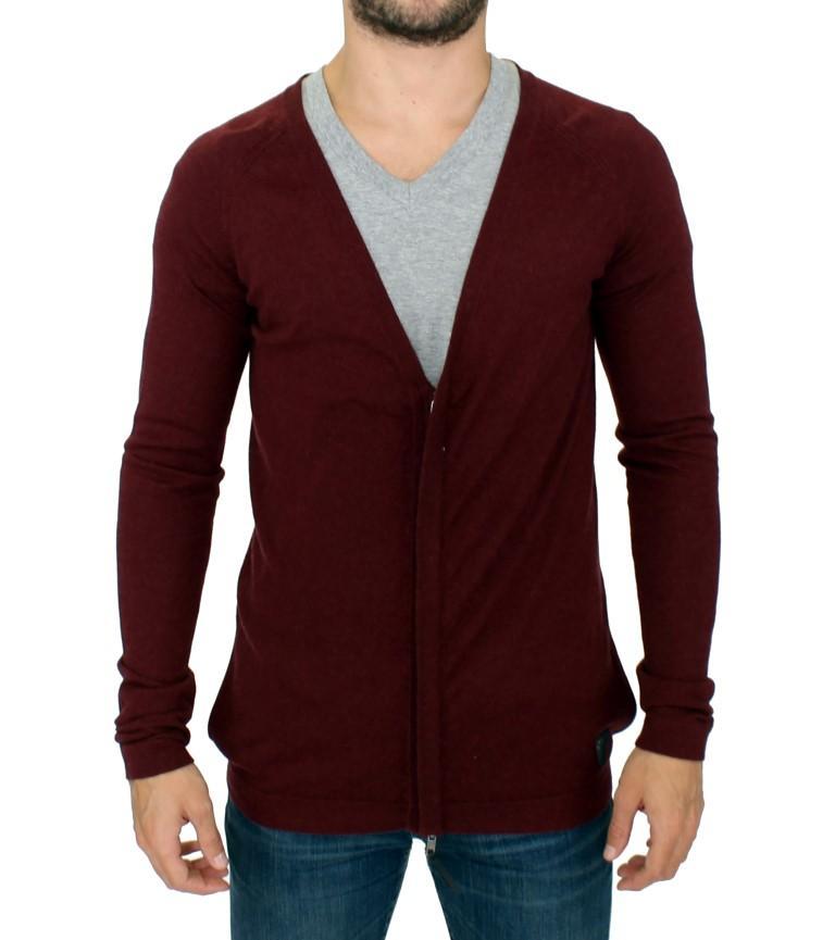 Bordeaux zipper cardigan sweater